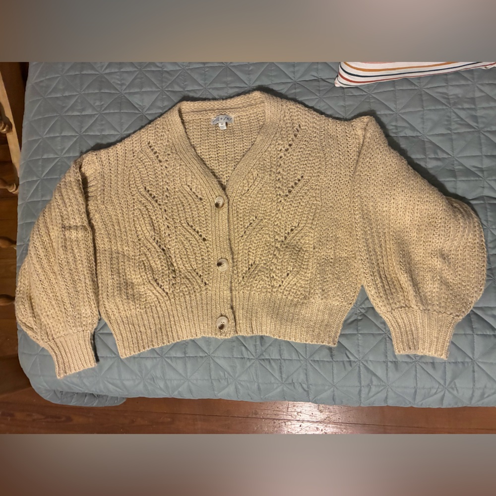 Oversized, Slightly Cropped, Soft Knit Cardigan Sweater